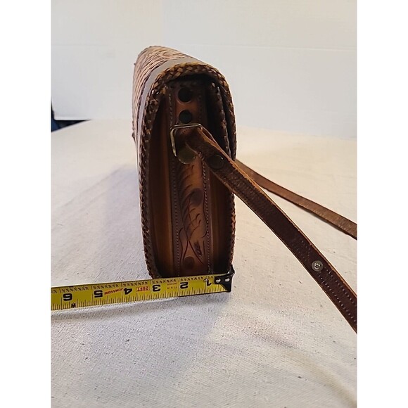 Vintage Cliftons Hand Tooled Leather Shoulder/Handbag Adjustable READ - Picture 4 of 9